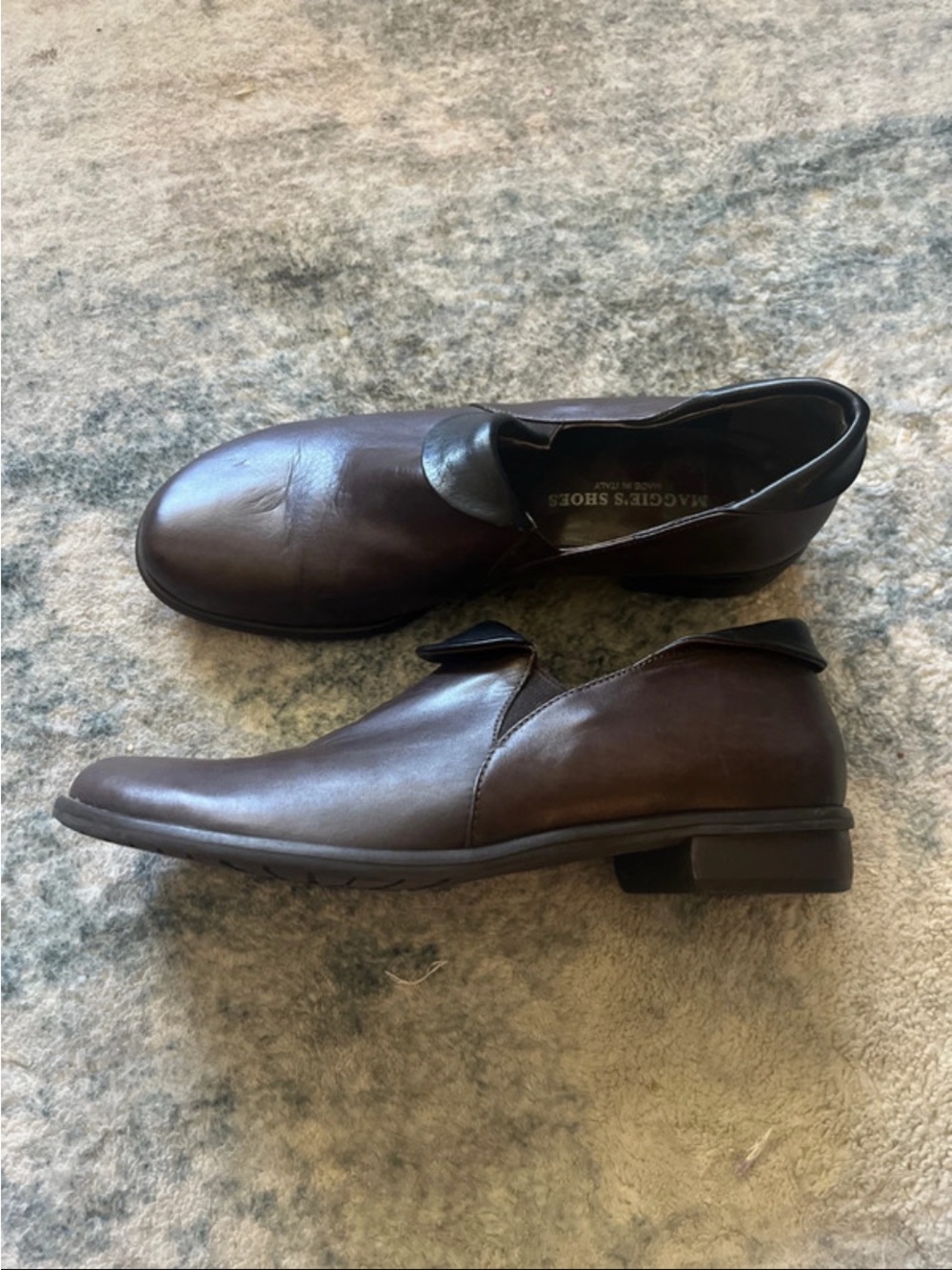 Women's Brown Leather Slip-On Loafers by